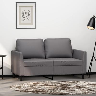Tweezitsbank 120 cm kunstleer grijs