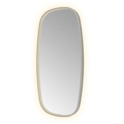 Spiegel Hotbath &MORE 100x50 cm LED-Verlichting Spiegelverwarming Deens Ovaal Geborsteld Gunmetal