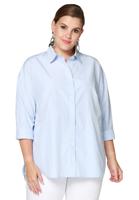 Yoek Blouse stripe | Blauw | Maat 58/60