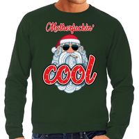 Grote maten Kersttrui kerstman motherfucking cool groen heren - thumbnail