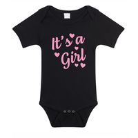 Its a girl gender reveal baby rompertje zwart meisjes