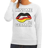 Kiss me I am German grijze trui voor dames 2XL  -