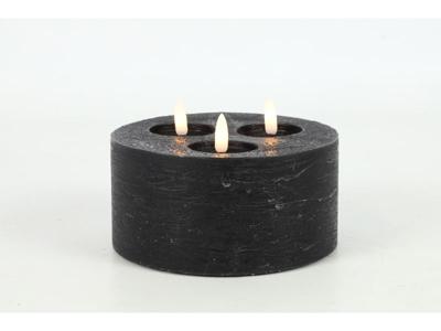 Ledkaars Lyon ro 15x15x10 cm zwart - Countryfield