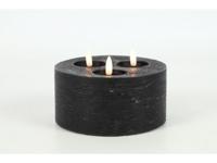 Ledkaars Lyon ro 15x15x10 cm zwart - Countryfield