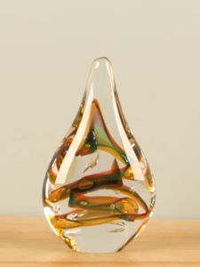 Glaskunst. Glassculptuur druppel Marseille 19 cm.