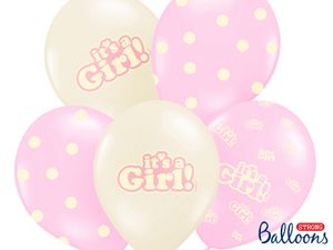 Ballonnen Mix It's A Girl Pastel Roze - 6 Stuks