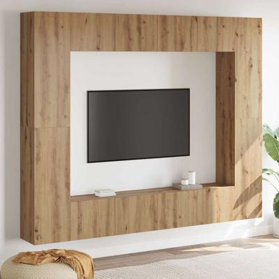 TV-kast 8 pcs Bruin 221 x 30 x 180 cm Bewerkt hout