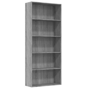 vidaXL Boekenkast 80x30x189 cm bewerkt hout grijs sonoma eikenkleurig