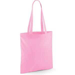 Draagtasje met hengsels - lichtroze - 42 x 38 cm - katoen - 10 liter - boodschappen - gymtas