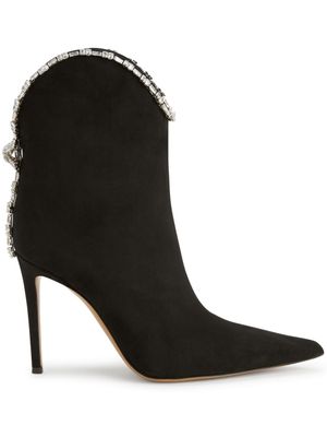 Alexandre Vauthier bottines à ornements en cristal 105 mm - Noir