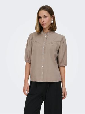 Only Onlaris Life 2/4 Frill Shirt Wvn Cc Blouse 4912351 Taupe Gray
