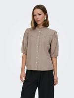 Only Onlaris Life 2/4 Frill Shirt Wvn Cc Blouse 4912351 Taupe Gray