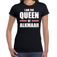 Zwart I am the Queen of Alkmaar t-shirt - Koningsdag shirt voor dames 2XL  - - thumbnail