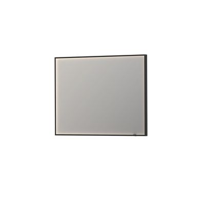 Spiegel INK SP19 Rechthoek In Stalen Kader Met Indirecte Colour Changing LED Verlichting 120 x 4 x 80 cm Mat Zwart
