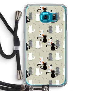 Katten: Samsung Galaxy S6 Transparant Hoesje met koord