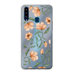 Peachy flowers: Samsung Galaxy A20s Transparant Hoesje
