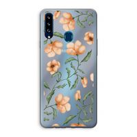 Peachy flowers: Samsung Galaxy A20s Transparant Hoesje