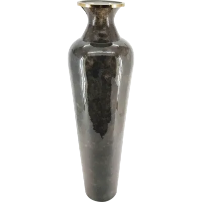 Vaas glas d28h96.5cm donkergrijs