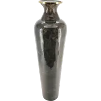 Vaas glas d28h96.5cm donkergrijs