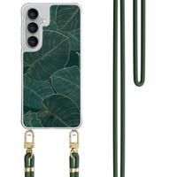 Samsung Galaxy S25 FE hoesje met groen koord - Monstera leaves