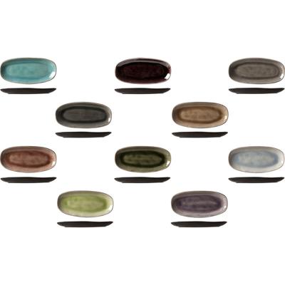 Cosy & Trendy tapas bordjes Streetfood - 10x stuks - lang - aardewerk - multi kleuren - 23 x 11 cm Cosy & Trendy tapas bordjes Streetfood - 10x stuks - lang - aardewerk - multi kleuren - 23 x 11 cm