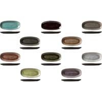 Cosy & Trendy tapas bordjes Streetfood - 10x stuks - lang - aardewerk - multi kleuren - 23 x 11 cm