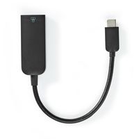 Nedis USB-C©-adapterkabel | Type-C© Male - RJ45 Female | 1 Gbit | 0,2 m | Zwart