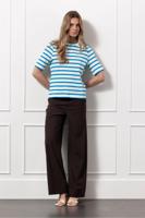 Studio Anneloes Annika Stripe T-shirt 13129 T-shirt Korte Mouw 1159 Off White/bright Blue