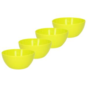 Plasticforte Schaaltjes - 4x stuks - kunststof - kommetjes - dessert/ontbijt - D14 x H6 cm - groen