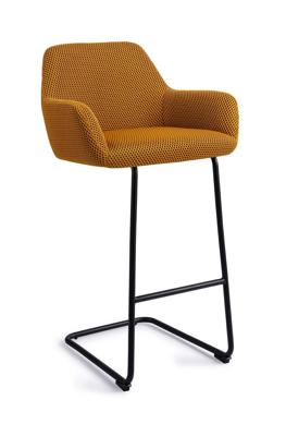 Jesper Home Barkruk 'Hiroo' Arch Black, kleur Groovy Garam (zithoogte 76cm)