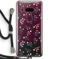 Small white flowers: HTC U12+ Transparant Hoesje met koord