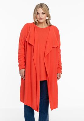Yoek Vest met gedrapeerde hals cashmere | Oranje | Maat 50/52
