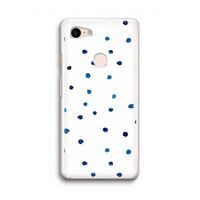 Blauwe stippen: Google Pixel 3 Transparant Hoesje