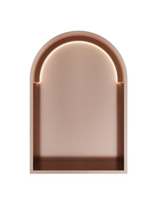 Hotbath &MORE Inbouwnis Toogmodel 30x45x10cm met LED IP44 Geborsteld Koper PVD