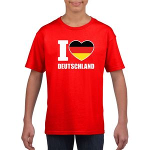 Rood I love Duitsland fan shirt kinderen