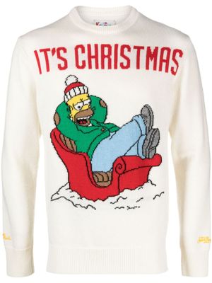 MC2 Saint Barth pull Homer Relax 10 en intarsia - Blanc
