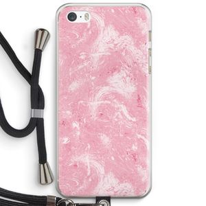 Abstract Painting Pink: iPhone 5 / 5S / SE Transparant Hoesje met koord