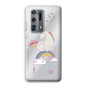 Regenboog eenhoorn: Huawei P40 Pro Plus Transparant Hoesje