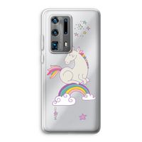 Regenboog eenhoorn: Huawei P40 Pro Plus Transparant Hoesje