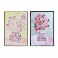 Schilderij DKD Home Decor 36 x 4 x 93 cm Vaas Shabby Chic (2 Stuks)