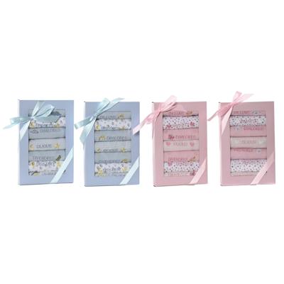 Slabbetjesset Home ESPRIT Roze Hemelsblauw Katoen 19 x 29 x 3 cm (4 Stuks)