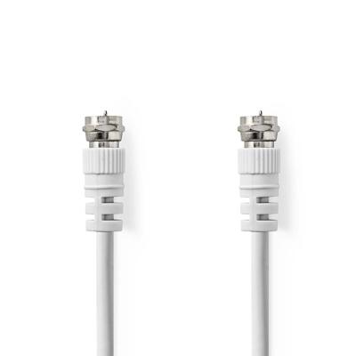 Nedis Satelliet- en Antennekabel | F-Male | F-Male | Vernikkeld | 75 Ohm | Dubbel Afgeschermd | 10.0 m | Rond | PVC | Wit | Label - CSGL41000WT100
