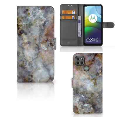 Motorola Moto G9 Power | Bookcase | Marmer Grijs