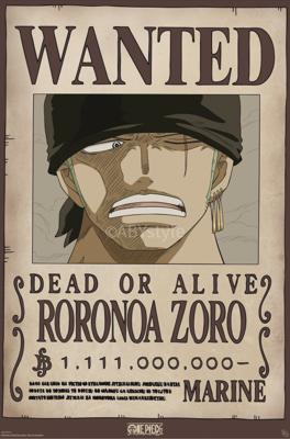 Poster One Piece Wanted Zoro Wano 61x91,5cm