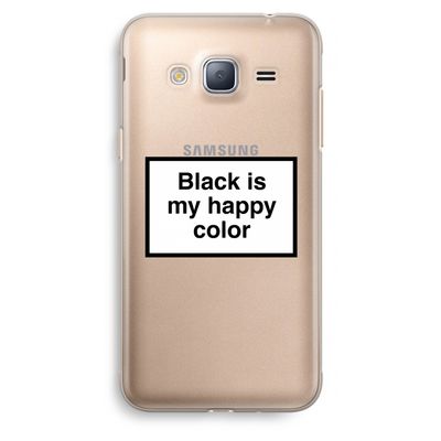 Black is my happy color: Samsung Galaxy J3 (2016) Transparant Hoesje