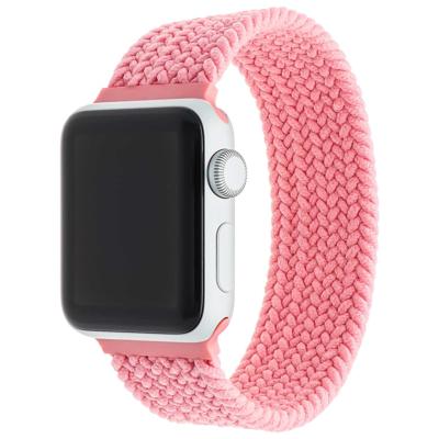 Apple Watch Nylon Gevlochten Solo Band - Roze Punch - 44, 45, 46 & 49mm - M