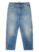 DSQUARED2 KIDS jean droit à effet usé - Bleu