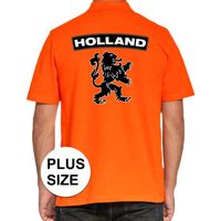 Grote maten Koningsdag poloshirt Holland met leeuw oranje heren - thumbnail