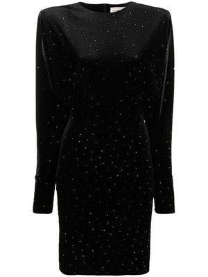 Alexandre Vauthier robe en velours à détails de clous - Noir