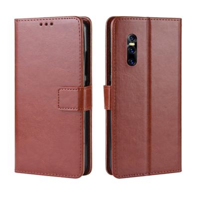Retro Crazy Horse textuur horizontale Flip lederen case voor VIVO V15 Pro met houder & kaartsleuven & fotolijstjes (bruin)